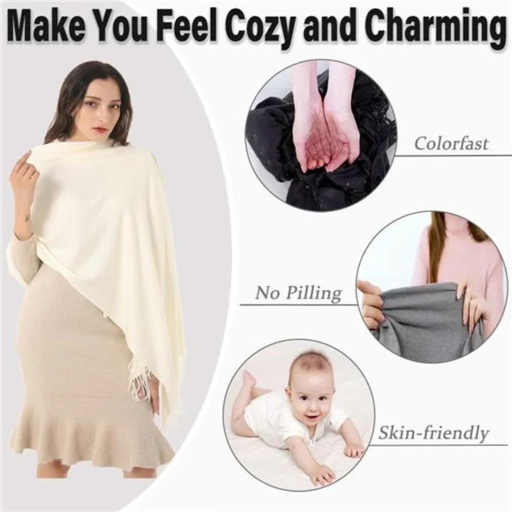 Women Shawl Wrap Scarf Pashmina Gifts Idea Wedding Christmas Birthday Large Soft